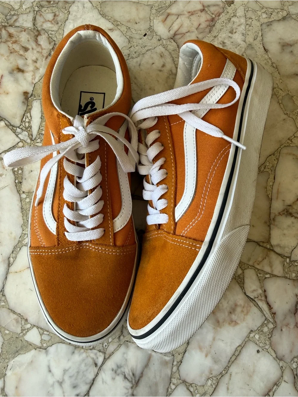 Vans Old Skool Orange Suede & Canvas Sneakers